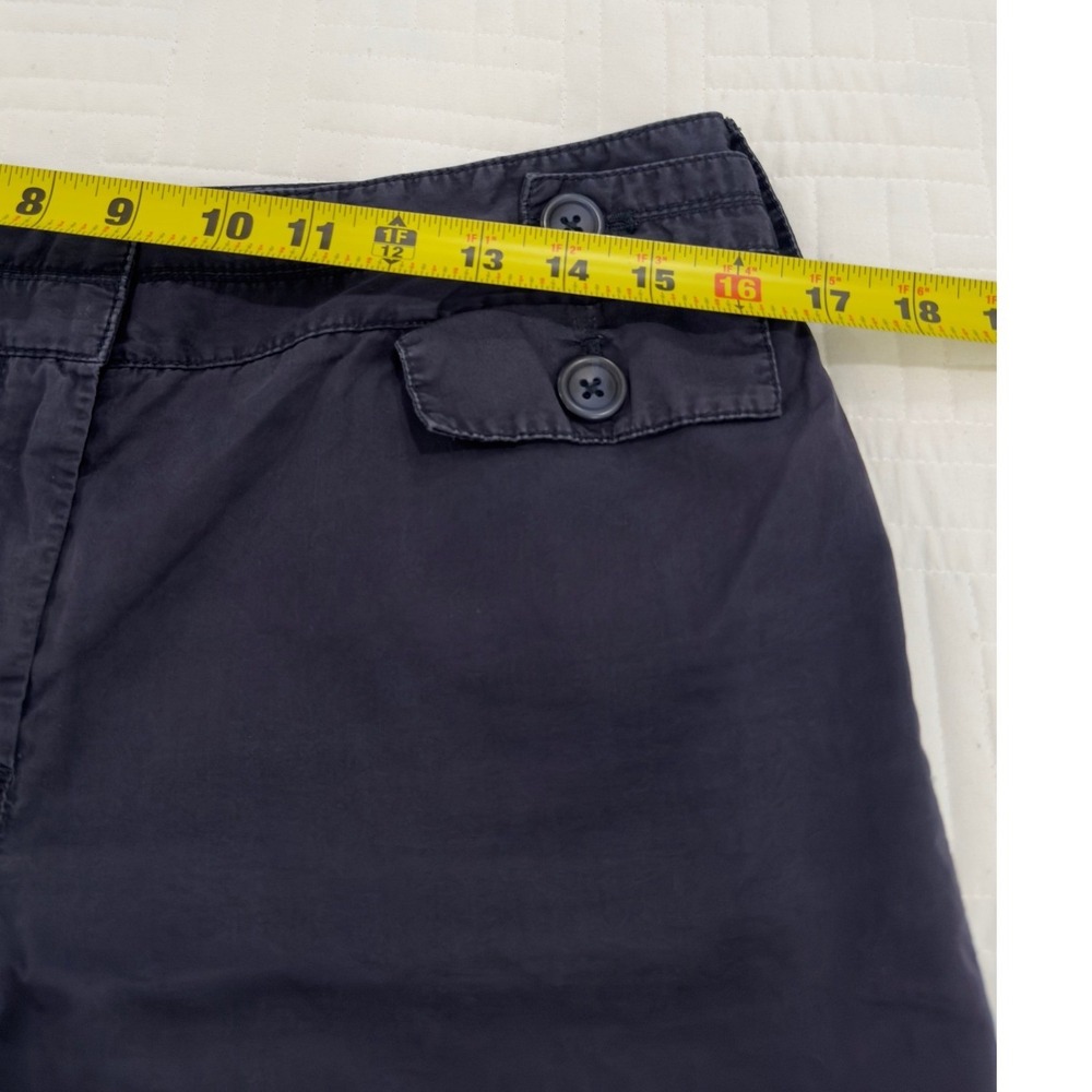 Ann Taylor LOFT Navy Blue Cotton Utility Shorts Button Detail Size 8 - Picture 6 of 6